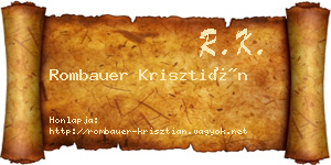 Rombauer Krisztián névjegykártya